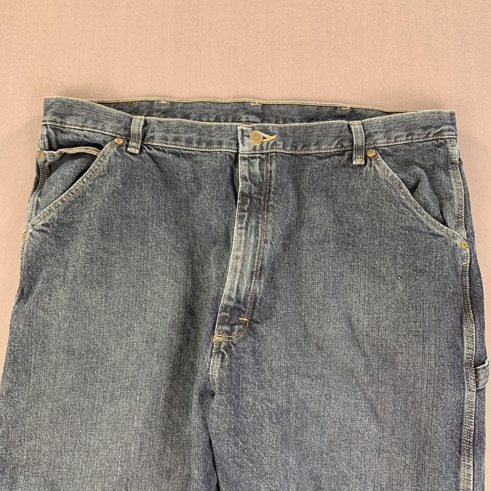 Wrangler Rugged Wear Jeans Mens 42x34 (Fits 40x28) Blue Carpenter Workwear Denim - Picture 5 of 14
